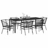 vidaXL Conjunto de Comedor de Jard&iacute;n 7 pcs Negro rat&aacute;n sint&eacute;tico