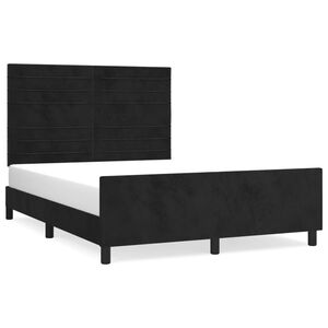 vidaXL Estructura de cama sin colch&oacute;n terciopelo negro 140x190 cm