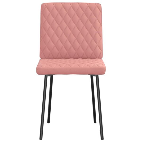 vidaXL Sillas de comedor 6 unidades cuero sintético rosa