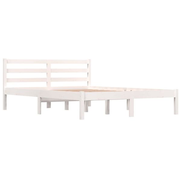 vidaXL Estructura de cama doble sin colch&oacute;n blanco 135x190 cm