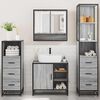 vidaXL Set de muebles de ba&ntilde;o 4 pzas madera contrachapada gris sonoma