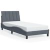 vidaXL Estructura de cama sin colchón Hanko terciopelo gris oscuro 90x190 cm