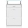 vidaXL Mueble zapatero con caj&oacute;n y estante superior de vidrio blanco