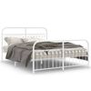 vidaXL Estructura cama sin colch&oacute;n con estribo metal blanco 150x200 cm