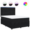 vidaXL Cama box spring con colch&oacute;n terciopelo negro 140x200 cm