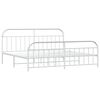 vidaXL Estructura cama sin colch&oacute;n con estribo metal blanco 200x200 cm