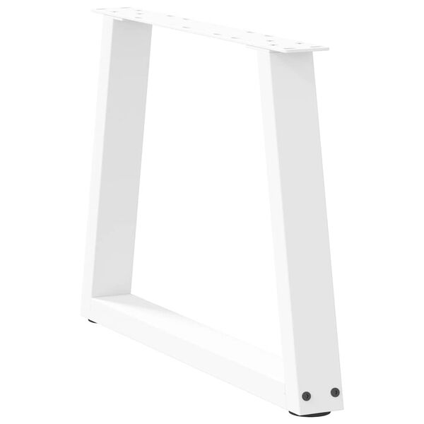 vidaXL Patas para mesa de centro en forma de V (2 unidades), color blanco, 70 x (42-43,3) cm, acero
