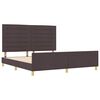 vidaXL Estructura de cama con cabecera Marr&oacute;n oscuro 180 x 200 cm tela