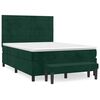 vidaXL Cama box spring con colch&oacute;n terciopelo verde oscuro 140x200 cm