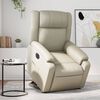 vidaXL Sill&oacute;n reclinable elevable el&eacute;ctrico de cuero sint&eacute;tico crema