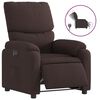 vidaXL Sillón reclinable eléctrico tela marrón oscuro