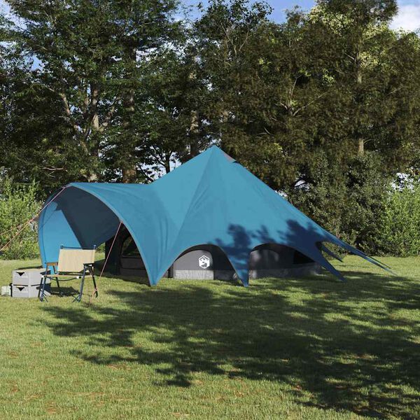 vidaXL Tienda tipi con techo Azul y gris 600 x 600 x 347 cm
