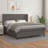 vidaXL Cama box spring con colch&oacute;n cuero sint&eacute;tico gris 180x200 cm