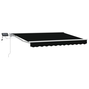 vidaXL Armaz&oacute;n de toldo manual con LEDs Negro y Blanco 3 x 2,5 m