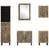 vidaXL Conjunto de muebles de ba&ntilde;o 5 piezas madera maciza de mango