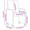 vidaXL Sillas de Comedor con Ruedas 2 pcs Negro 57 x 66 x 94 cm