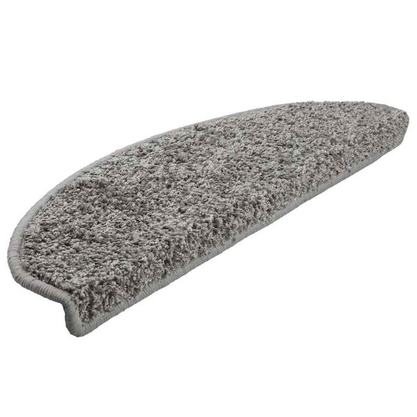 vidaXL Felpudos para escaleras 30 unidades 65x21x4 cm Gris Semicircular Grande