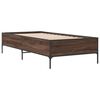 vidaXL Estructura cama madera ingenier&iacute;a metal marr&oacute;n roble 90x190 cm