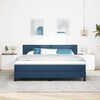 vidaXL Cama tipo Box Spring con colch&oacute;n Azul 180 x 200 cm tela