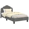 vidaXL Cama para ni&ntilde;os con cabecero Gris oscuro 80 x 160 cm Terciopelo