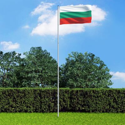 vidaXL Bandera de Bulgaria y mástil de aluminio 6 m