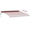 vidaXL Toldo retr&aacute;ctil autom&aacute;tico con luces LED burdeos 400x350 cm