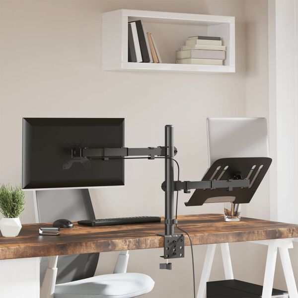 vidaXL Soporte para monitor acero negro VESA 75/100 mm