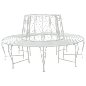 vidaXL Banco de &Aacute;rbol 8-N&uacute;mero de plazas &Oslash; 160 x 89 cm Acero