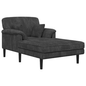 vidaXL Chaise longue Gris oscuro Tela de pana