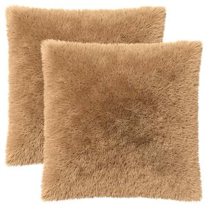 vidaXL Coj&iacute;n con almohada HEERLEN 2 uds. Gris topo Fleece PV