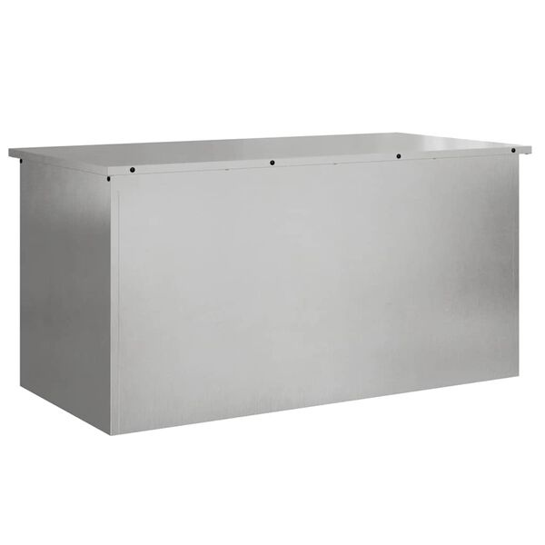 vidaXL Caja de Almacenamiento Exterior Plateado 100 x 50,5 x 50 cm