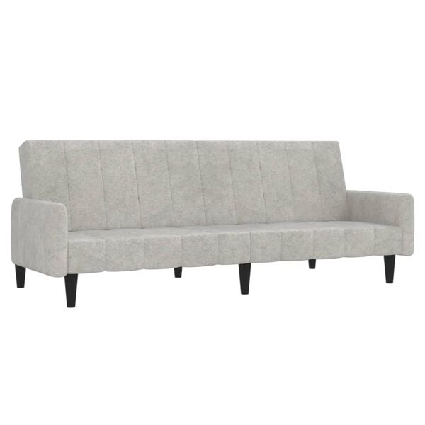 vidaXL Sof&aacute; cama de 2 plazas tela microfibra gris claro