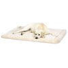HuggleHounds Alfombrilla de forro polar para mascotas M lana blanca