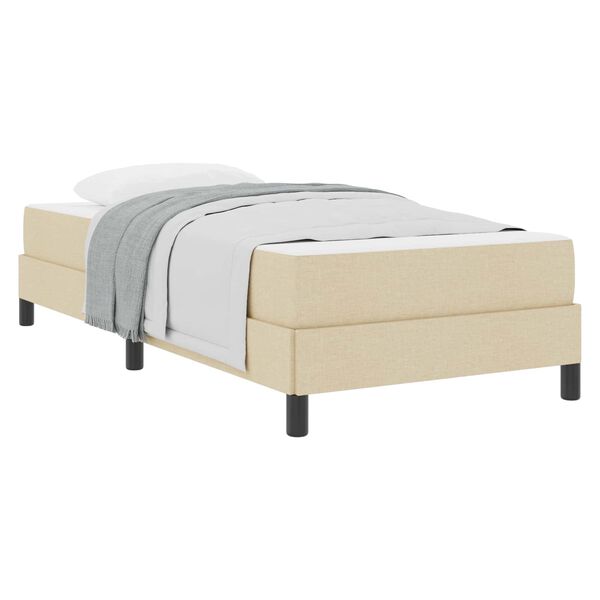 vidaXL Cama tipo Box Spring con colch&oacute;n Crema 80 x 200 cm tela