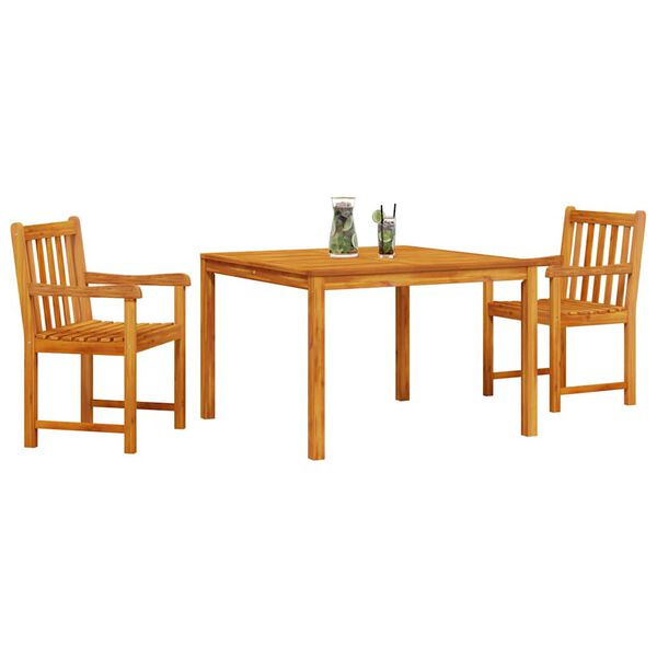 vidaXL Conjunto de Comedor de Jardín 3 pcs Marrón
