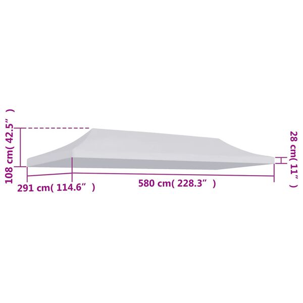 vidaXL Techo de carpa para celebraciones blanco 3x6 m