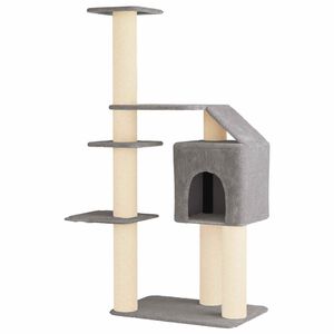 vidaXL &Aacute;rbol para gatos con postes de sisal Gris Claro 183 cm