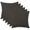 vidaXL Funda de almohada 6 pcs HEERLEN Gris oscuro 30 x 30 cm Boucl&eacute;