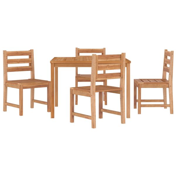 vidaXL Juego de comedor para jard&iacute;n 5 piezas madera maciza de teca