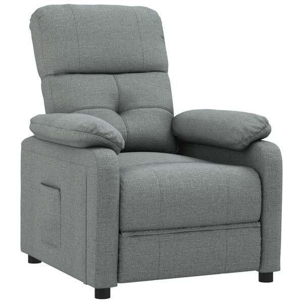vidaXL Sillón reclinable de tela gris oscuro