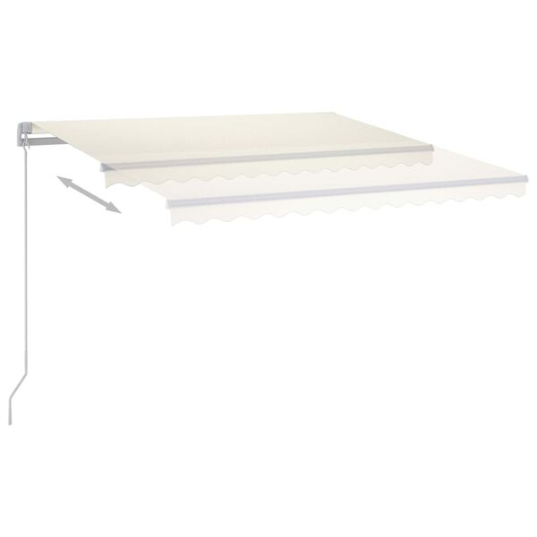 vidaXL Toldo autom&aacute;tico con LED y sensor de viento crema 4x3,5 m