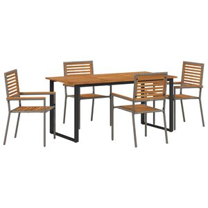 vidaXL Conjunto de Comedor de Jard&iacute;n 5 uds. Gris