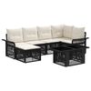 vidaXL Conjunto de sof&aacute;s de jard&iacute;n 7 uds. Negro y Blanco Crema