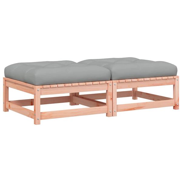 vidaXL Taburetes de jardín con cojines 2 uds madera abeto de Douglas