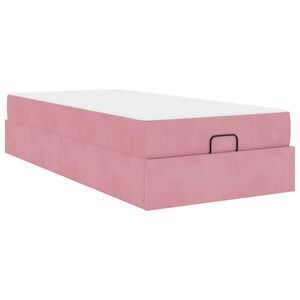 vidaXL Estructura de cama con colch&oacute;n 2 uds. Rosa Terciopelo