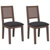 vidaXL Sillas de comedor con cojines 2 uds madera maciza marr&oacute;n caucho