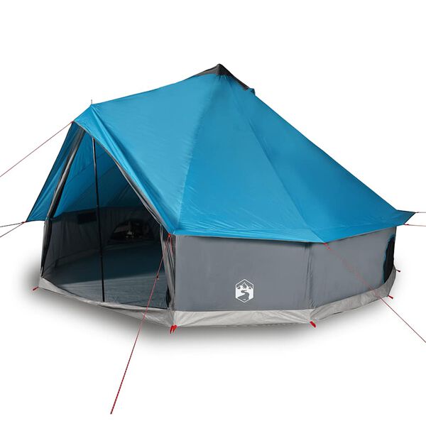 vidaXL Tienda de campa&ntilde;a familiar tipi 8 personas impermeable azul