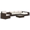 vidaXL Set muebles de jard&iacute;n 8 piezas y cojines rat&aacute;n sint&eacute;tico marr&oacute;n