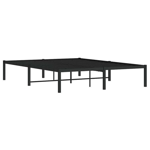 vidaXL Estructura de cama sin colch&oacute;n metal negro 140x200 cm