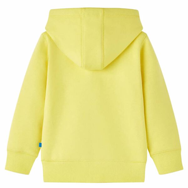 Sudadera infantil con capucha y cremallera amarillo claro 92
